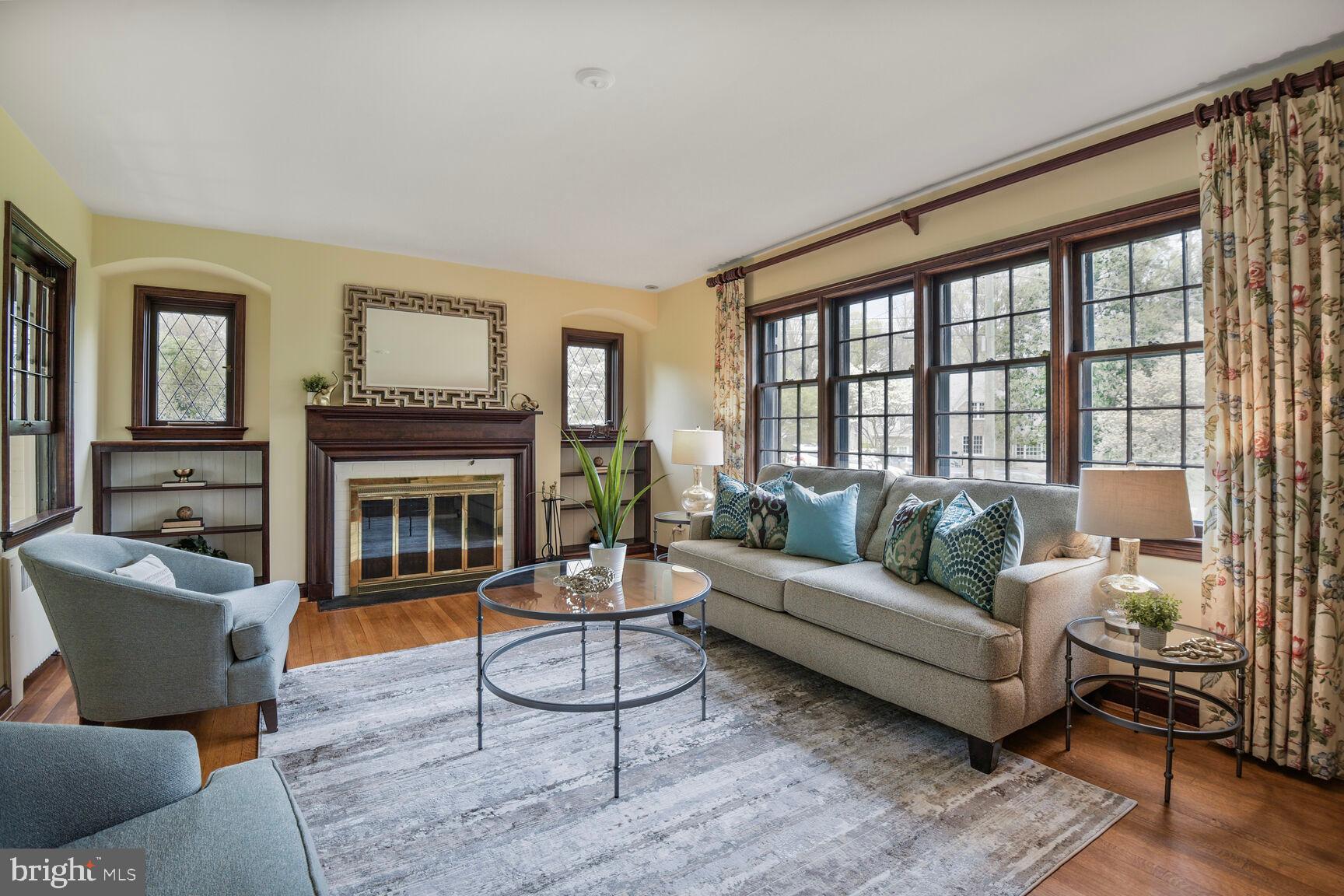 1200 Highland Drive Silver Spring, MD 20910 - Photo 6 of 39 Huge living room has fireplace & loads of light