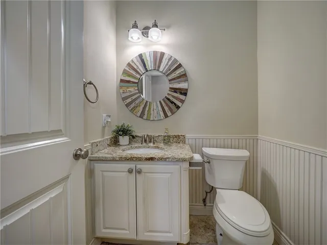 a view of an entryway with a chandelier