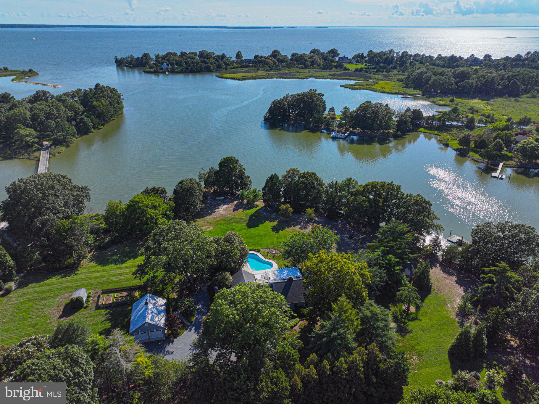 4500 Boone Creek Road Oxford, MD 21654 - Photo 123 of 133 Aerial view of Boone Creek & Choptank River