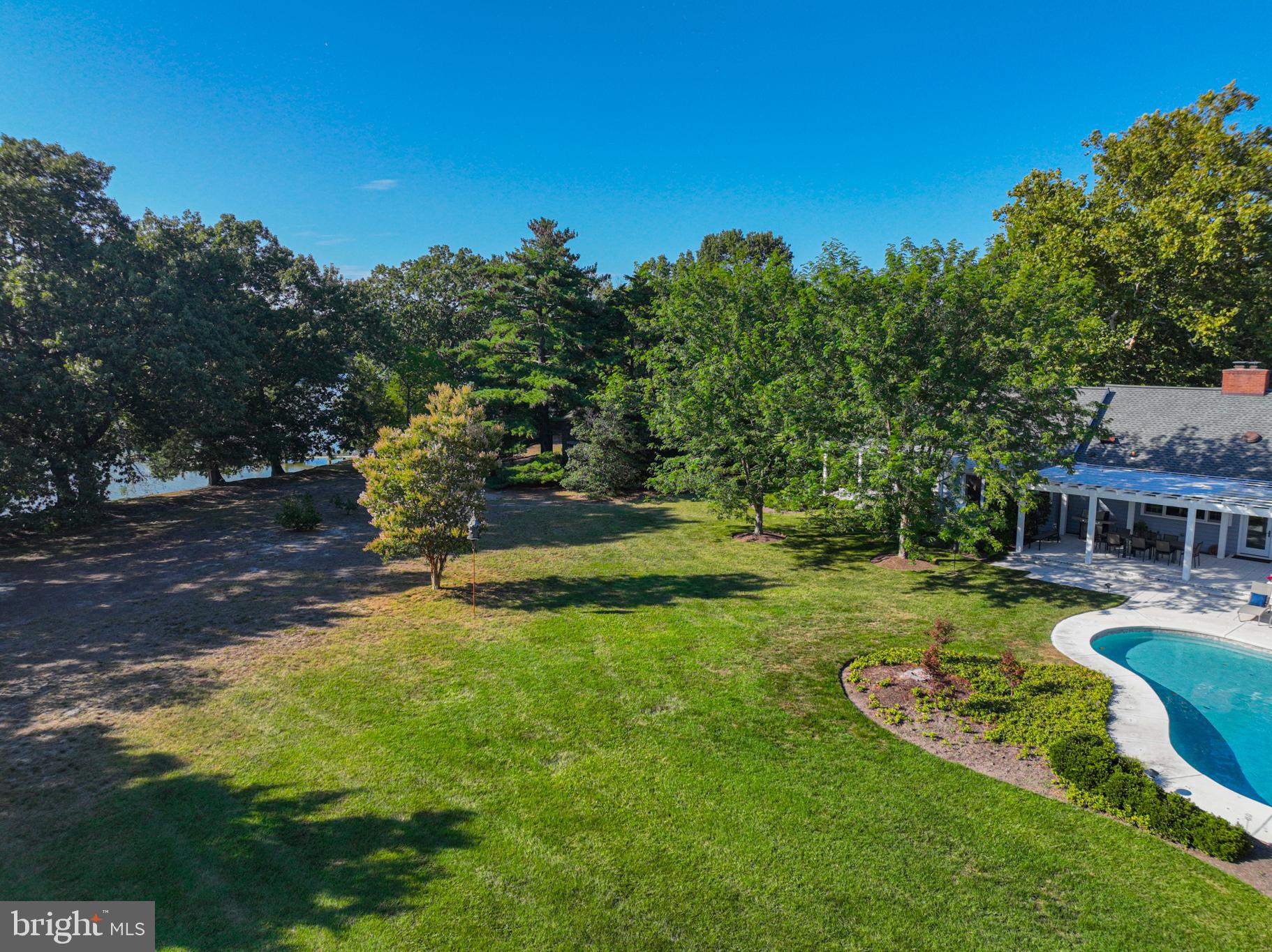 4500 Boone Creek Road Oxford, MD 21654 - Photo 128 of 133 Aerial view of back & side yard