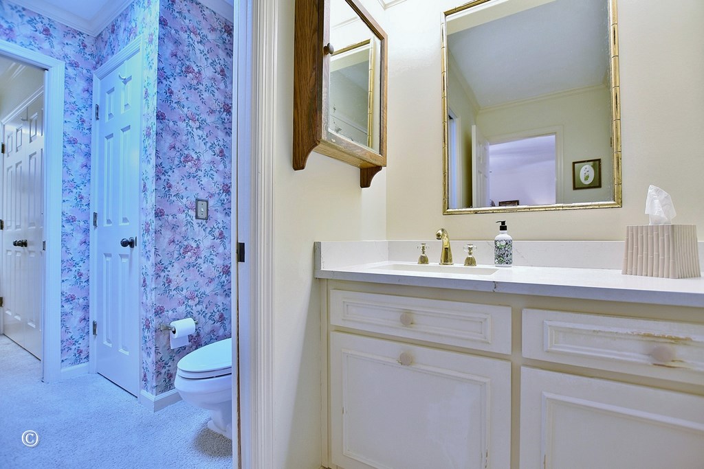 5002 Sears Court Columbus, GA 31907 - Photo 21 of 35 a bathroom with a sink a toilet a shower and a mirror