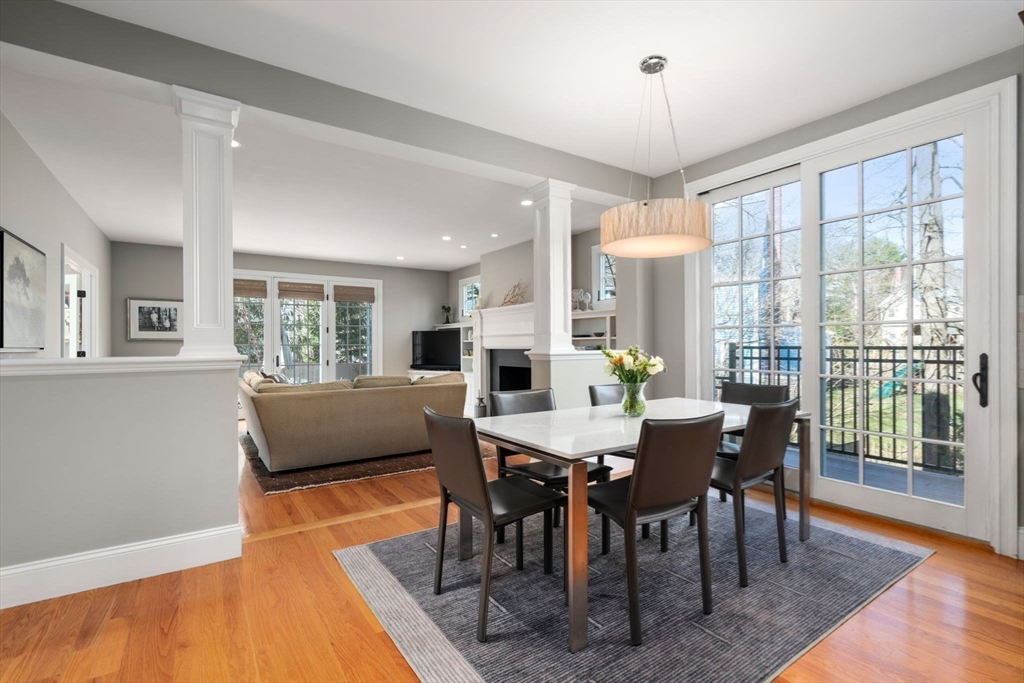 22 Oakencroft Road Wellesley, MA 02482 - Photo 10 of 40 a view of a dining room with furniture window and wooden floor