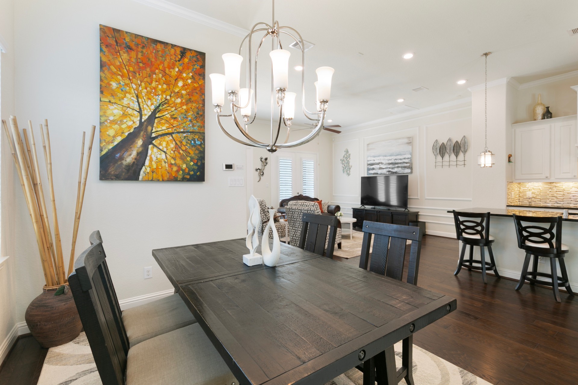 1415 Maple Stream Drive Houston, TX 77043 - Photo 8 of 29 a view of a dining room with furniture and wooden floor