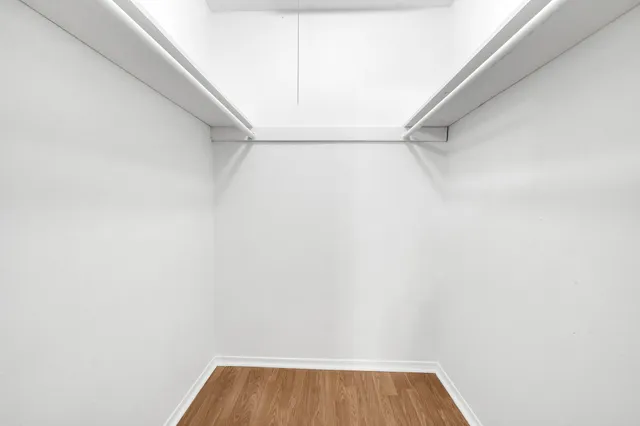 a view of small space with racks on the wall