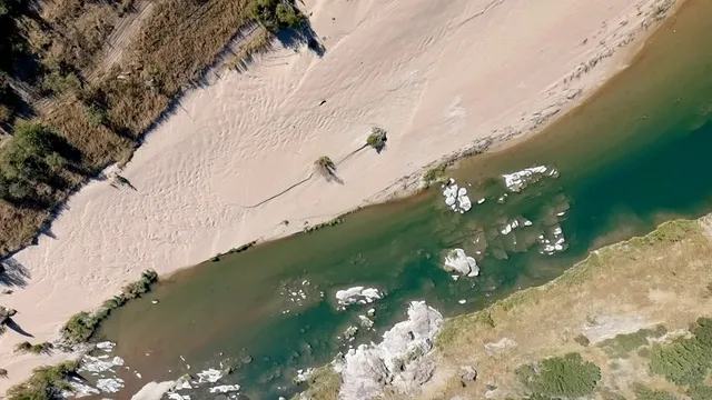 a view of lake and mountain