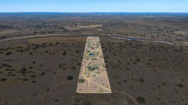 a view of a dry yard with trees
