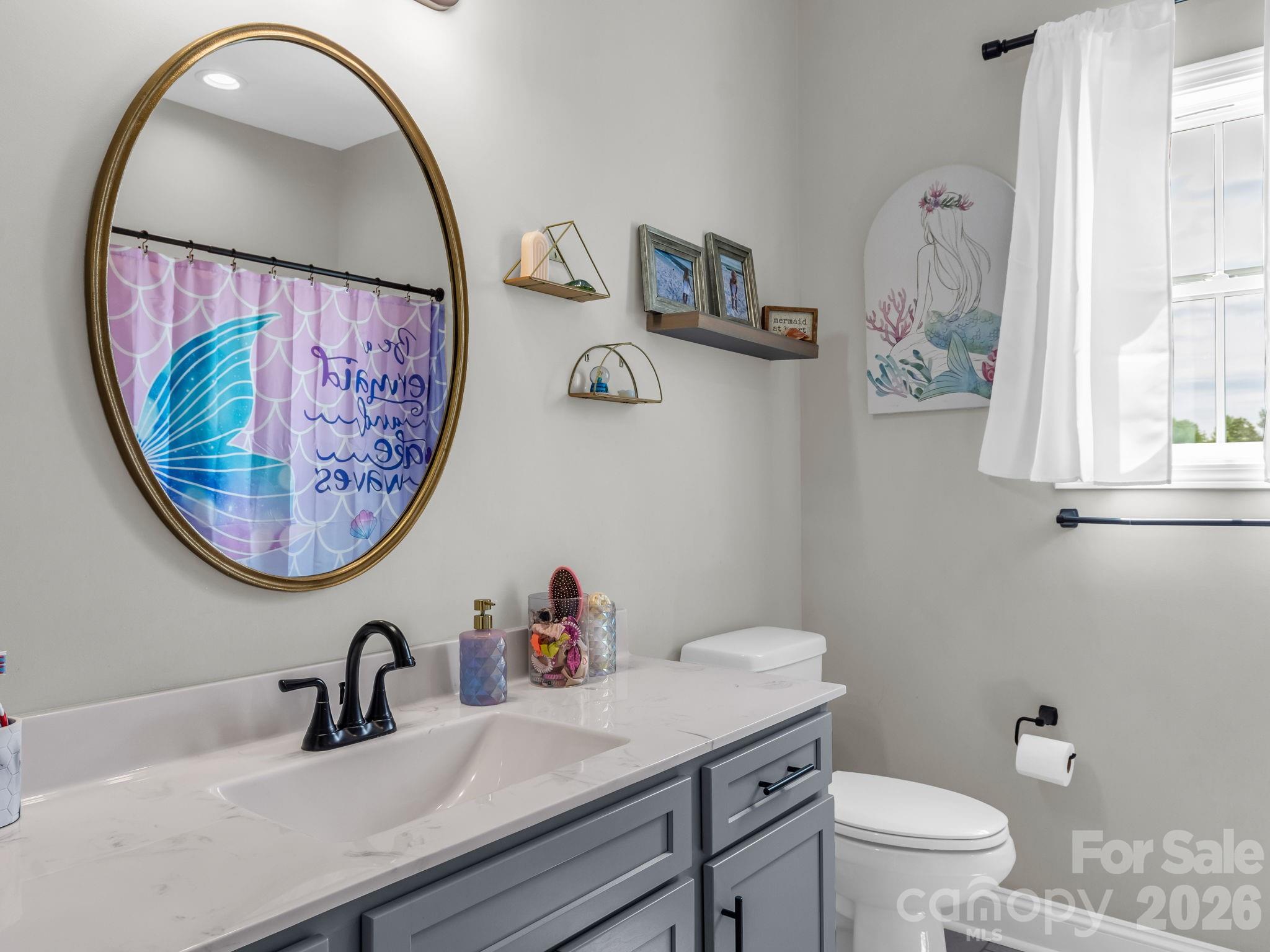 288 Maypole Court Forest City, NC 28043 - Photo 26 of 47 a bathroom with a toilet a sink and mirror