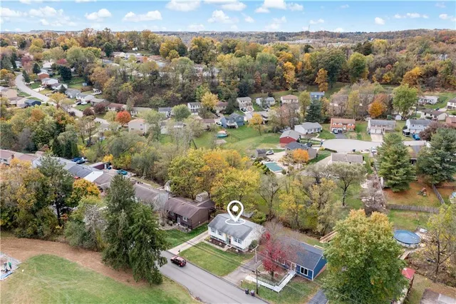 an aerial view of multiple house