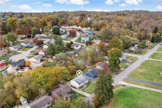 an aerial view of multiple house