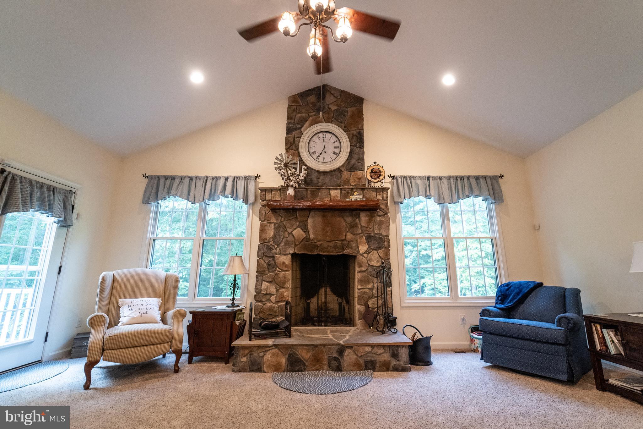 26585 Tatum Road Unionville, VA 22567 - Photo 11 of 76 Floor to Ceiling Stone Wood Burning Fireplace