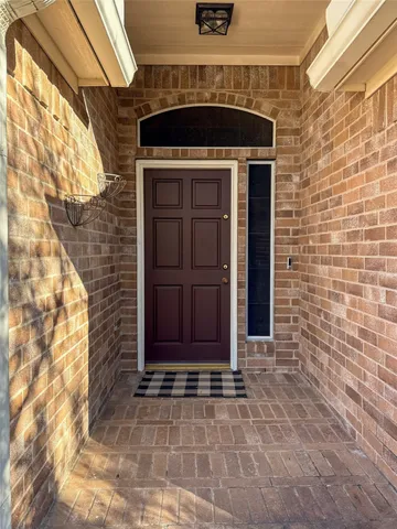 a front view of a house with a door