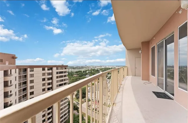 a view of balcony with staircase