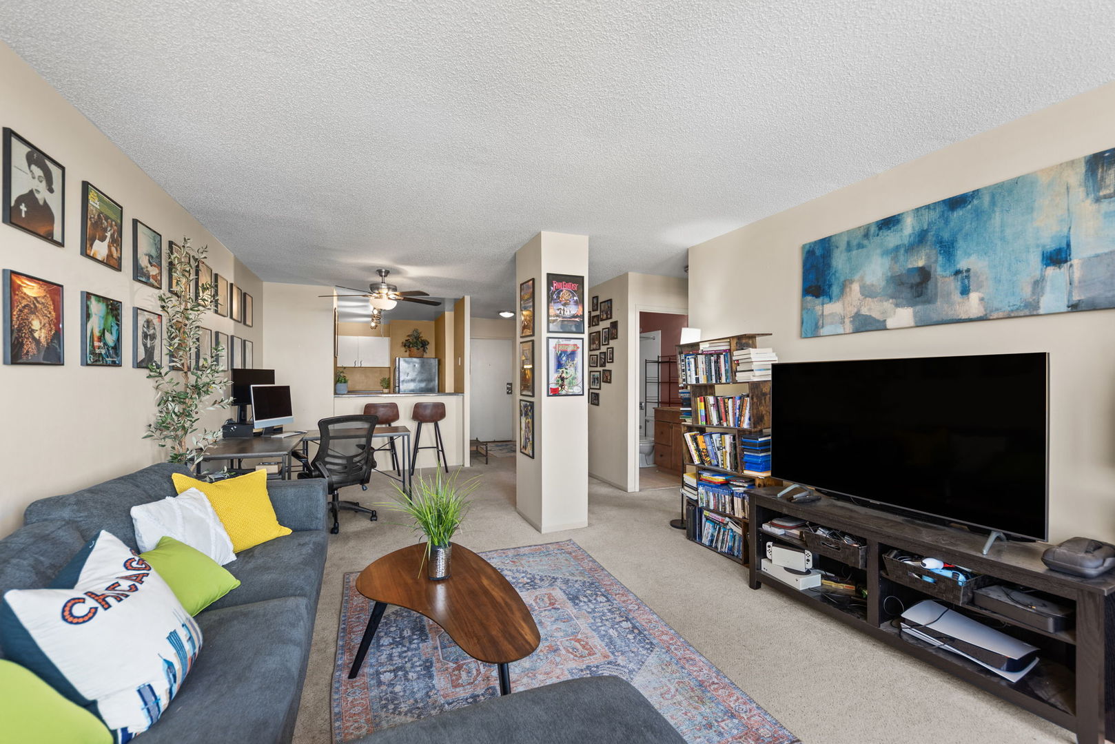 5320 North Sheridan Road, Unit 2201 Chicago, IL 60640 - Photo 6 of 18 a living room with furniture and a flat screen tv