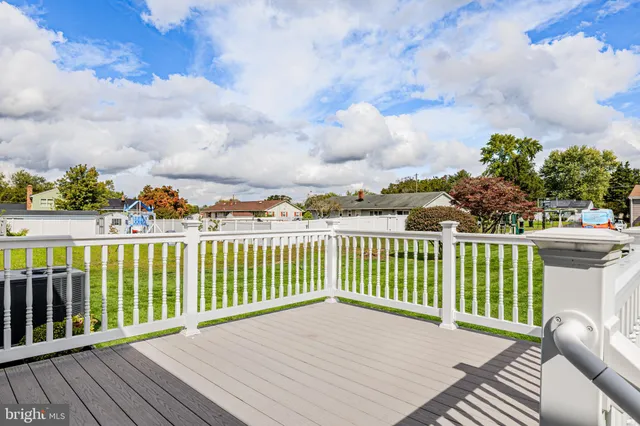 a view of a wooden roof deck