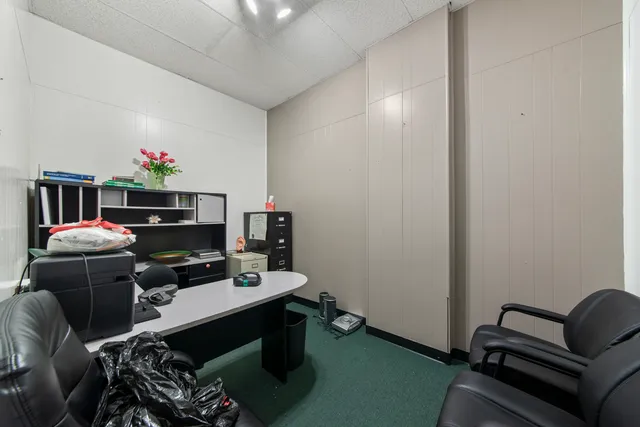 a work room with furniture