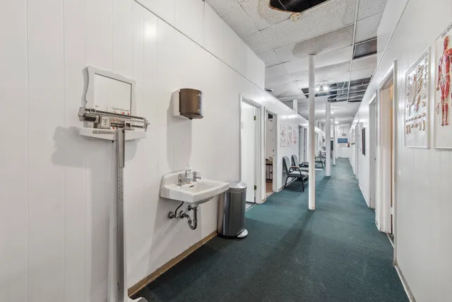 a view of a hallway with entryway