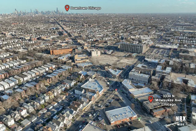 an aerial view of a city