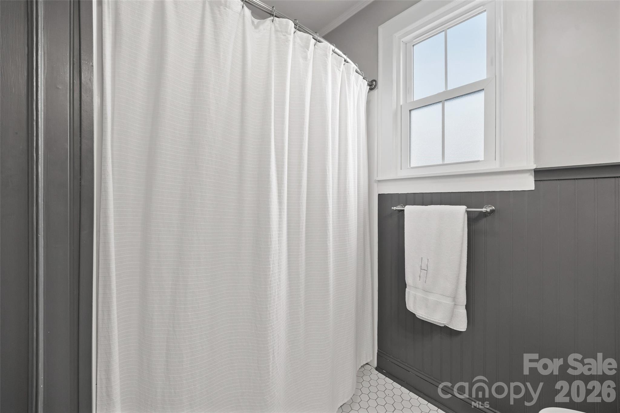 411 Williamson Street Fort Mill, SC 29715 - Photo 21 of 40 a bathroom with a window and a shower curtain