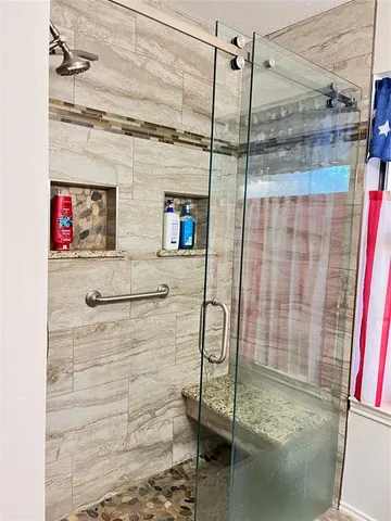 a bathroom with a shower