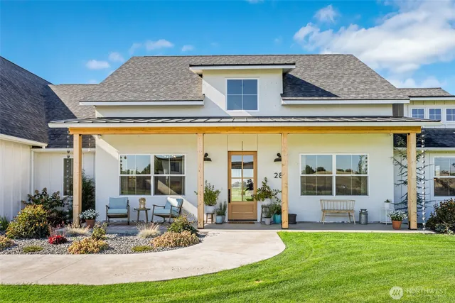 a view of a house with a patio