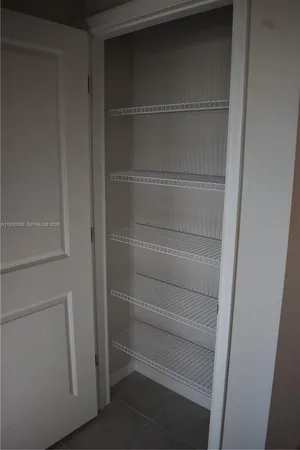a close up view of a closet