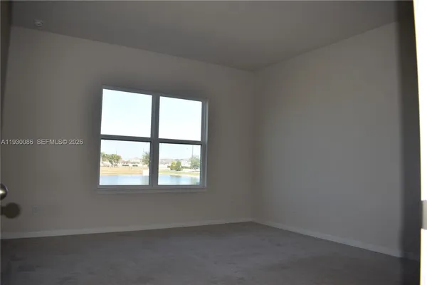 an empty room with a window