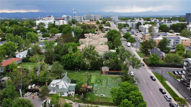 a view of a lake with a city