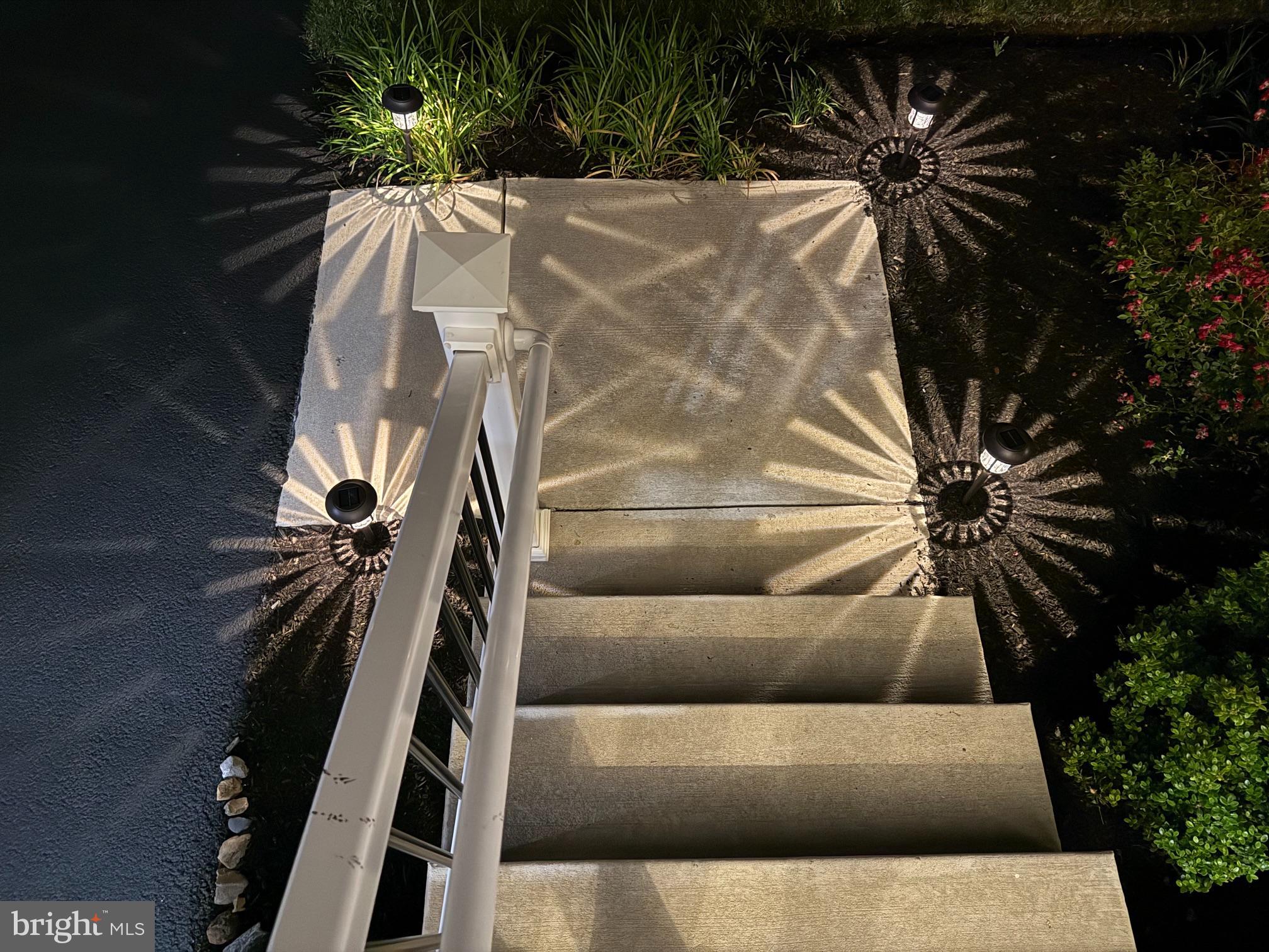 117 Foreside Road Malvern, PA 19355 - Photo 62 of 71 Front Entry Steps by Night with Solar light