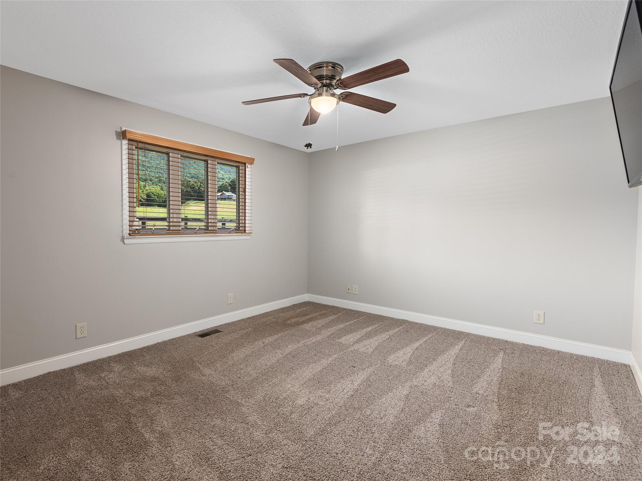 2356 Panther Creek Road Clyde, NC 28721 - Photo 21 of 22 an empty room with window and ceiling fan