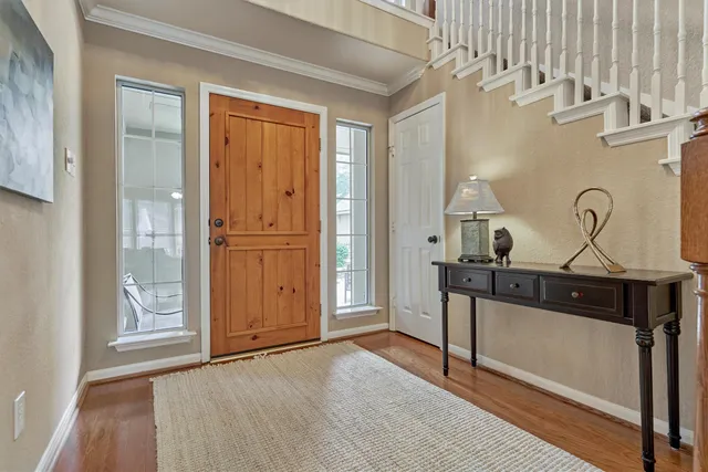 a view of a bedroom from the hallway