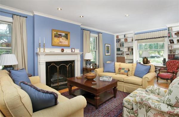 18 Spooner Road Brookline, MA 02467 - Photo 3 of 7 a living room with furniture and a fireplace