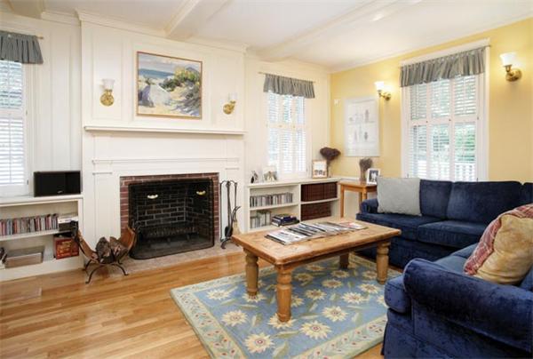18 Spooner Road Brookline, MA 02467 - Photo 6 of 7 a living room with furniture and a fireplace