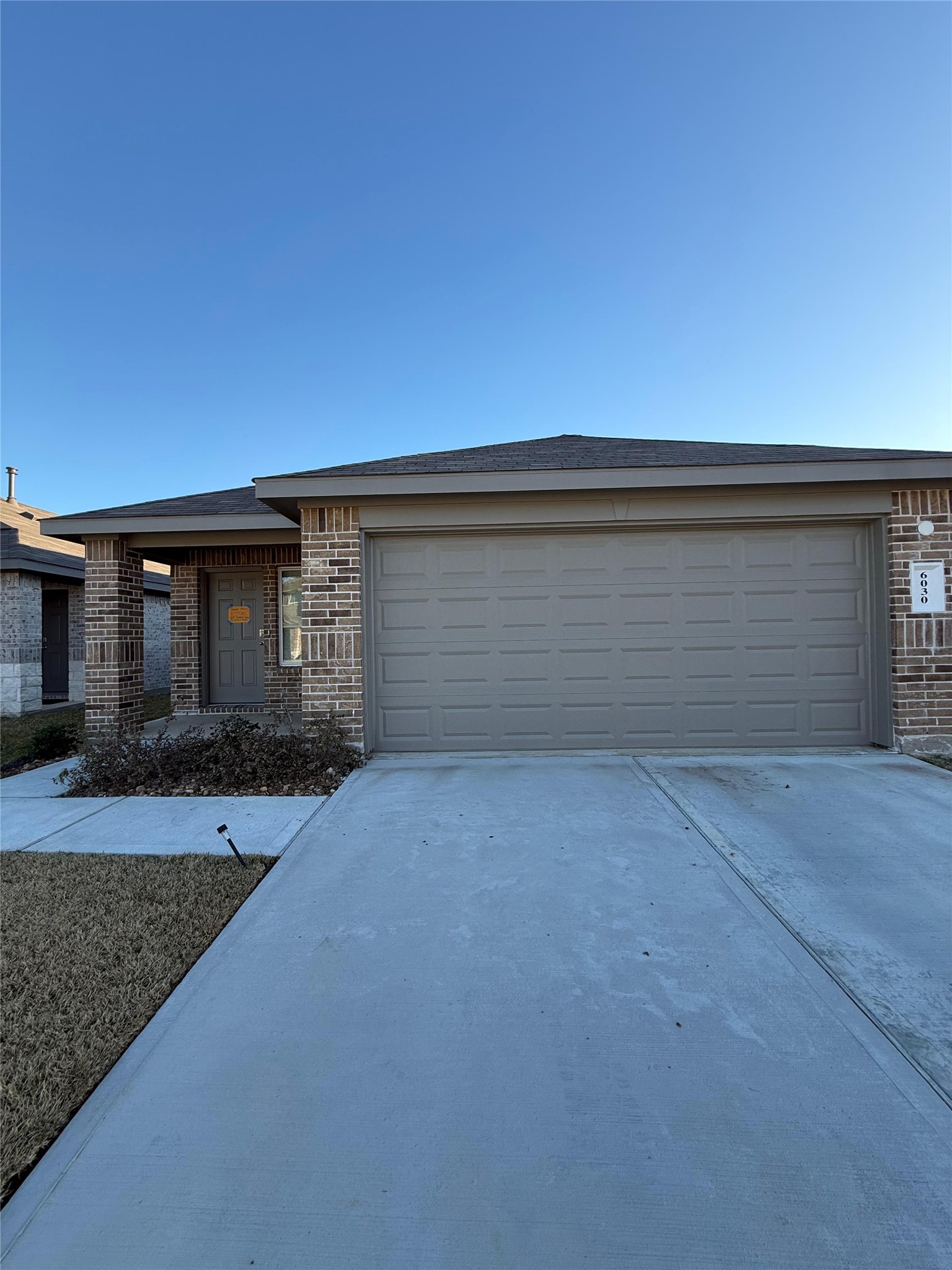 a view of outdoor space yard and garage