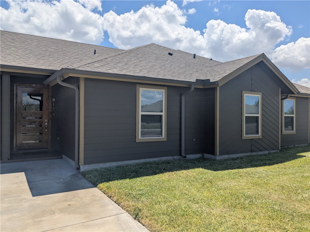 a house view with a garden space