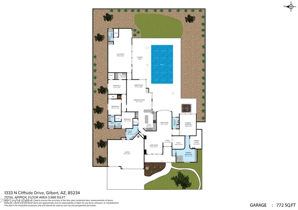 $1,250,000 | 1333 North Cliffside Drive, Gilbert, AZ 85234