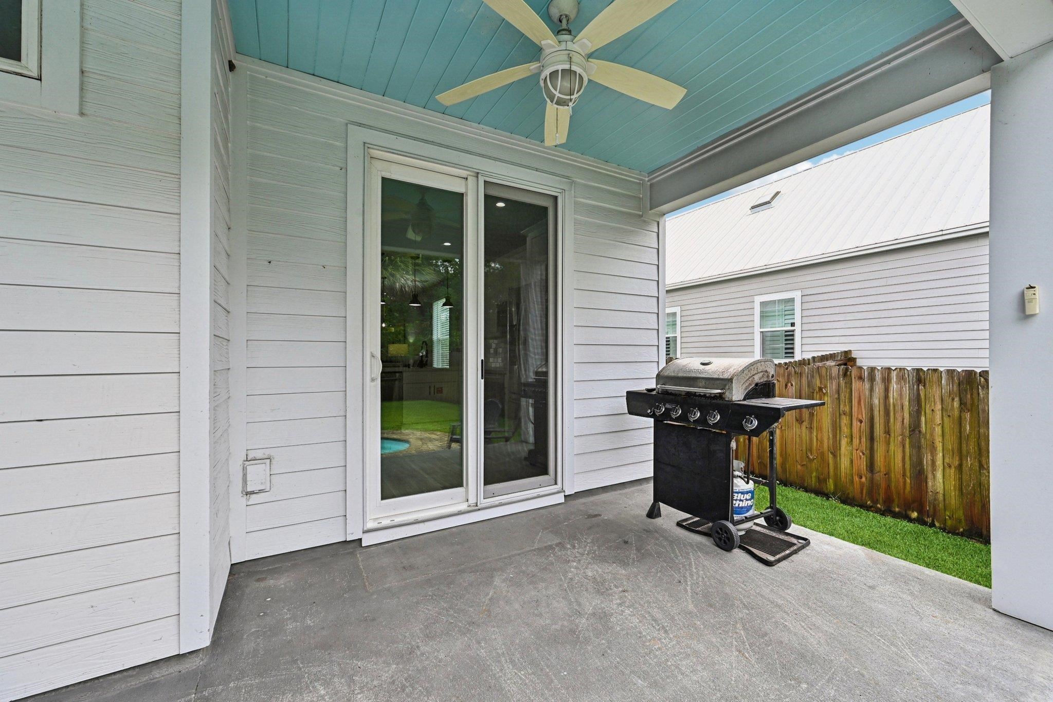 43 Menendez Road St. Augustine, FL 32080 - Photo 32 of 48 View of patio / terrace with grilling area and ceiling fan