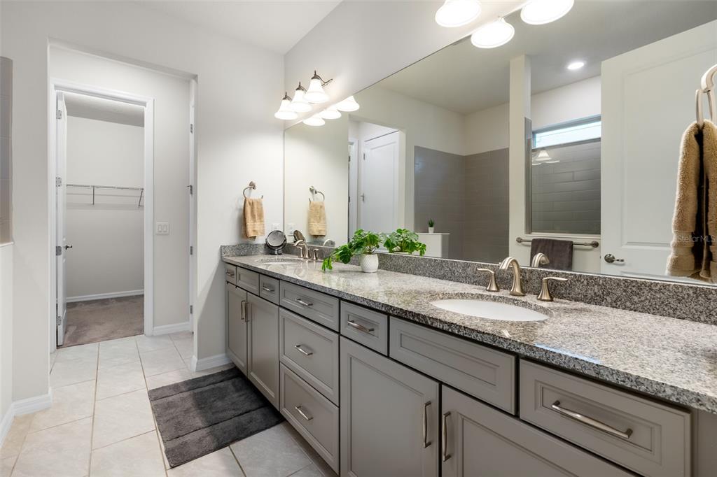 2825 Murray Pass Odessa, FL 33556 - Photo 19 of 43 a bathroom with double sink and a mirror