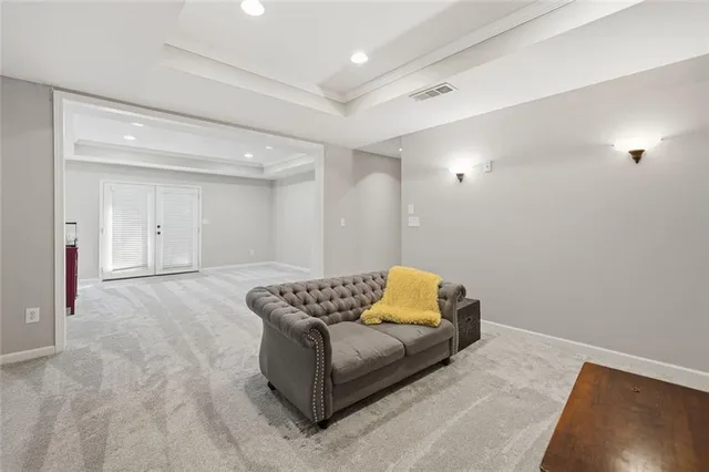 a view of a room with racks on the wall