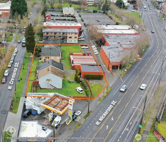 an aerial view of a houses with outdoor space