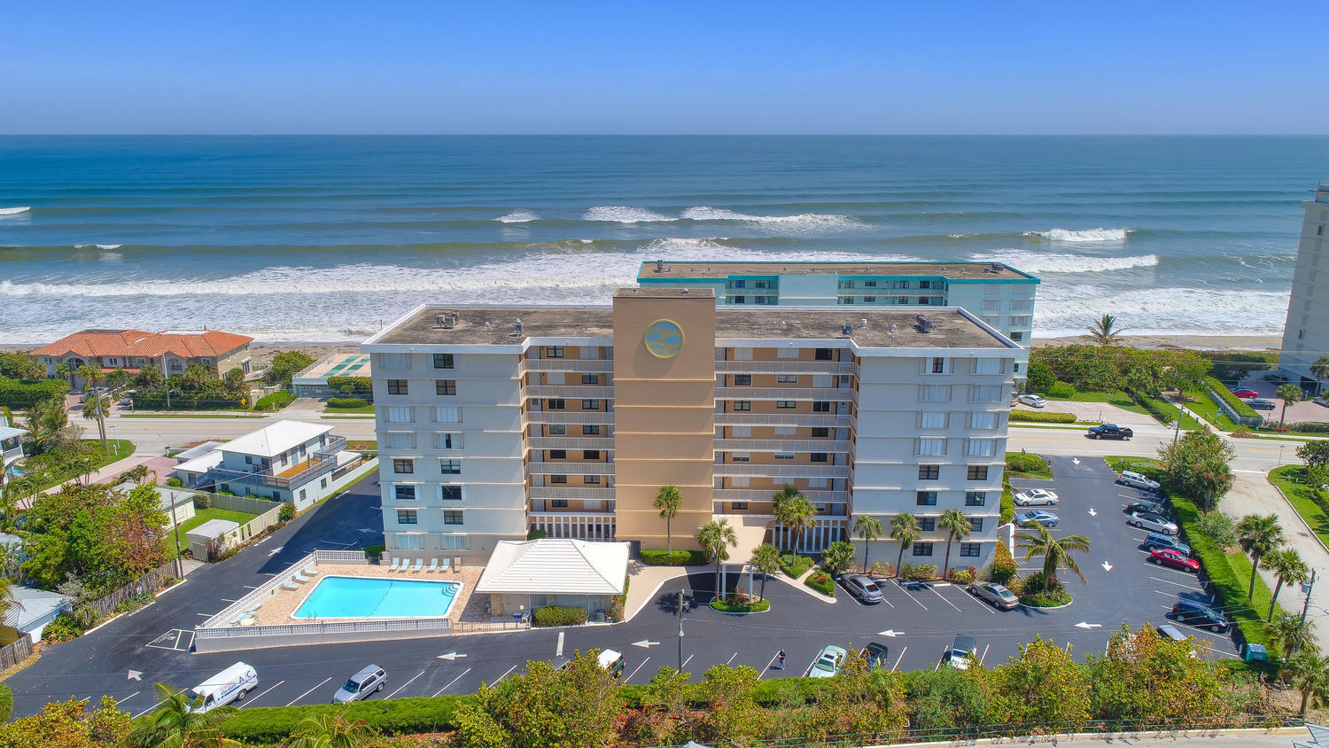 East facing aerial ocean view