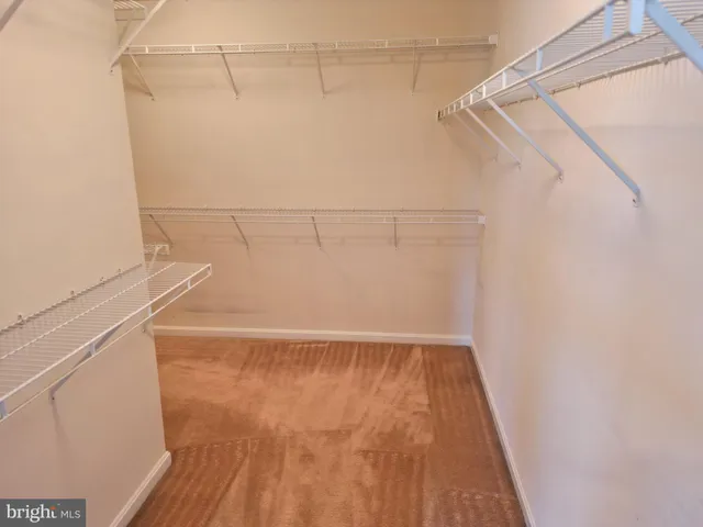 a view of small space with racks on the wall