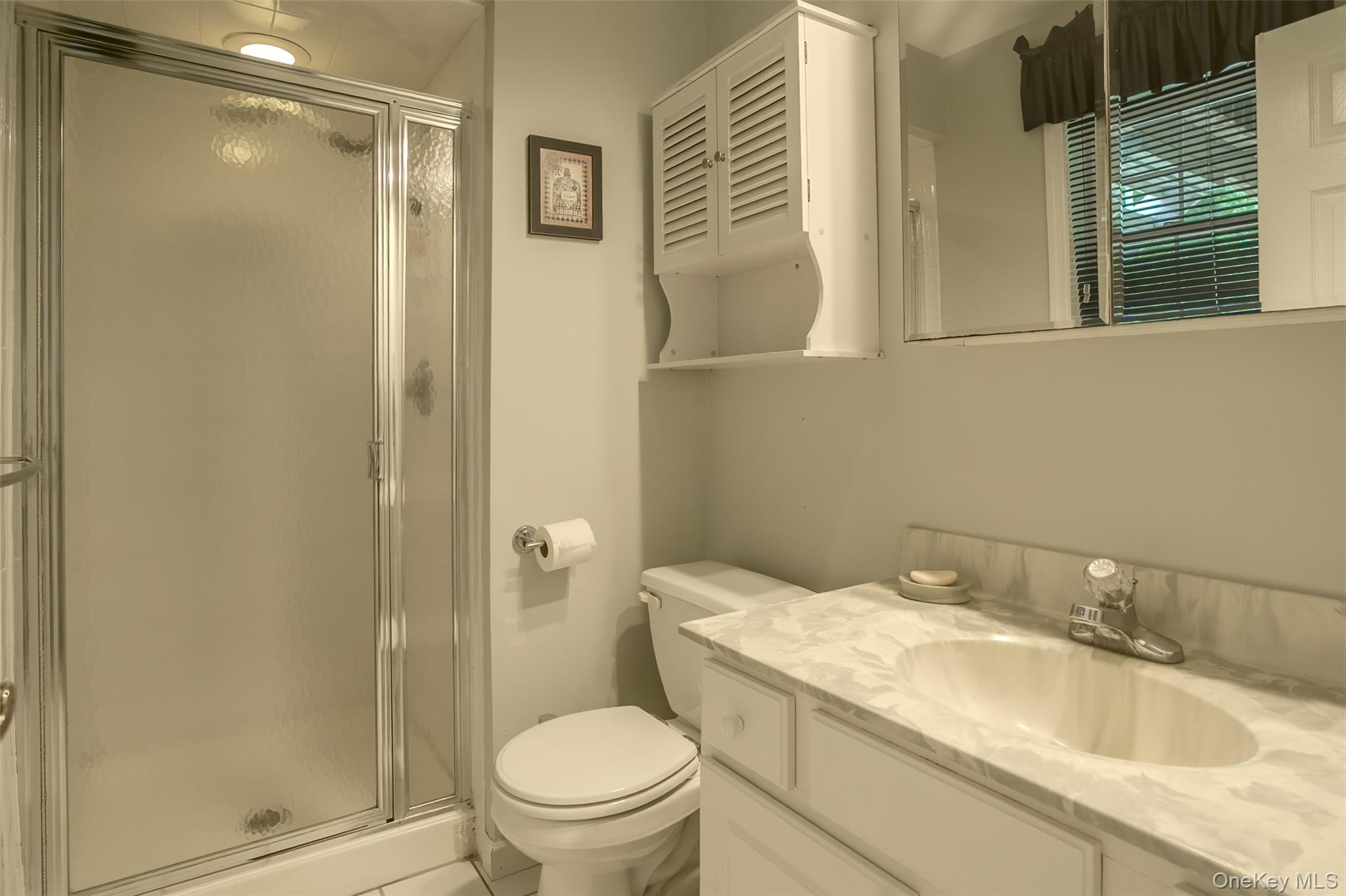 300 Mountain Lodge Road Monroe, NY 10950 - Photo 25 of 41 a bathroom with a granite countertop sink toilet and shower