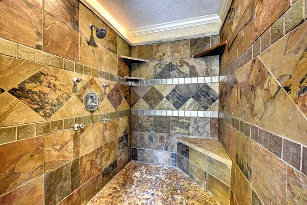a bathroom with a shower