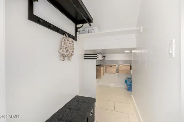 a dining room with garden