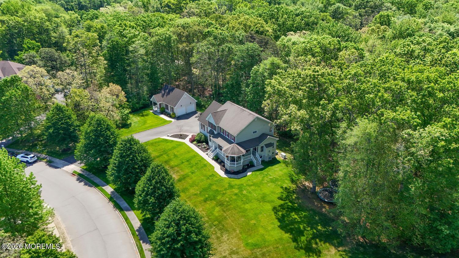 7 Cherry Tree Lane Cream Ridge, NJ 08514 - Photo 38 of 47 a aerial view of a house with yard swimming pool and outdoor seating