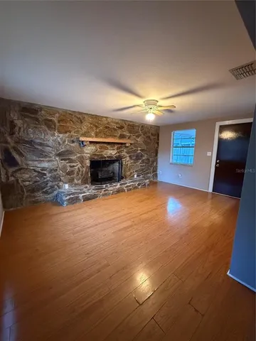 a view of a livingroom with furniture and an roof
