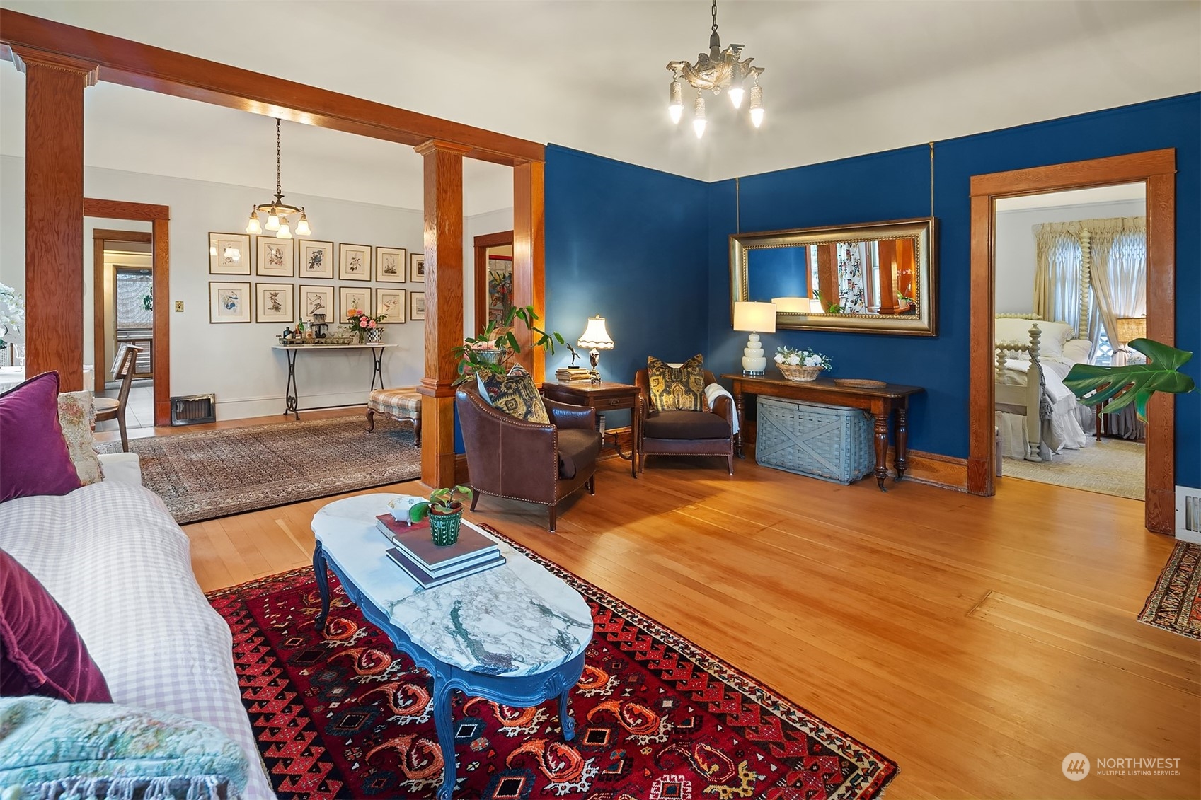2510 Baker Avenue Everett, WA 98201 - Photo 19 of 37 a living room with furniture a chandelier and a rug
