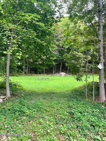 a view of green field with trees in the background
