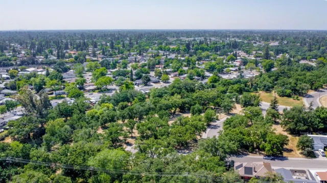 an aerial view of multiple house