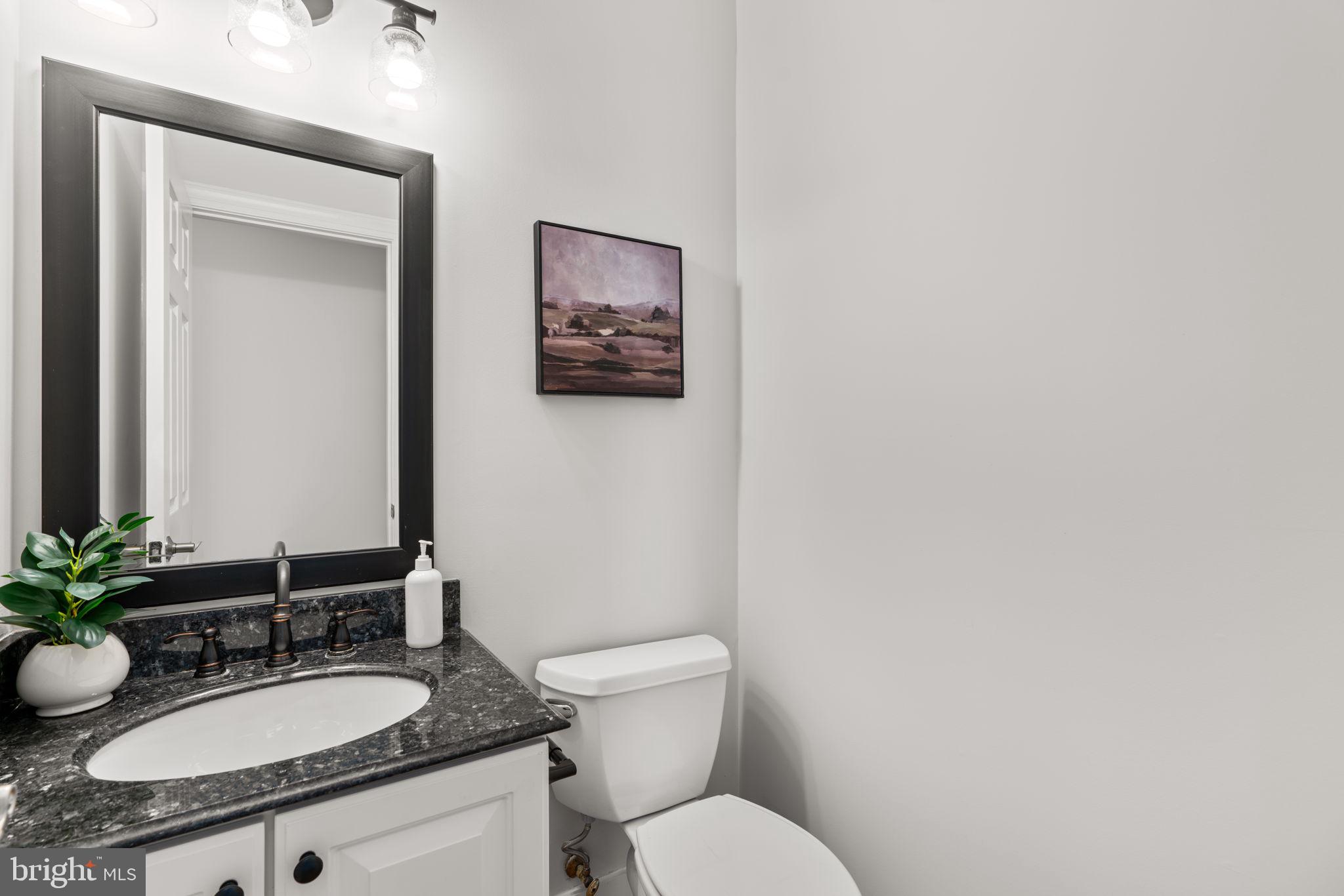 25114 Vista Ridge Road Laytonsville, MD 20882 - Photo 29 of 97 a bathroom with a granite countertop sink mirror vanity and toilet